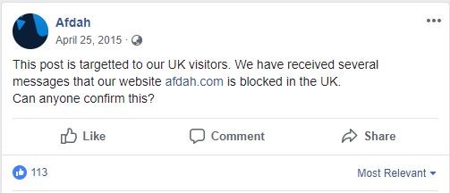Zakaj in kje je blokirana aplikacija Afdah TV?