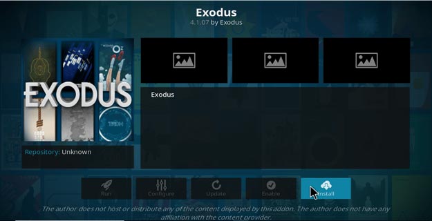 exodus kodi-opslagplaats