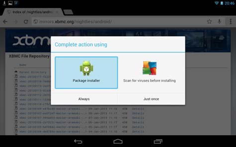 configura kodi per Android step 7