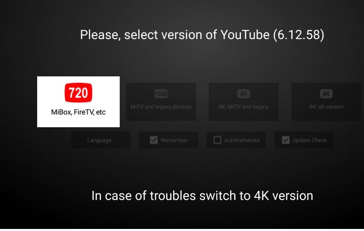 версия YouTube 4K на Firestick